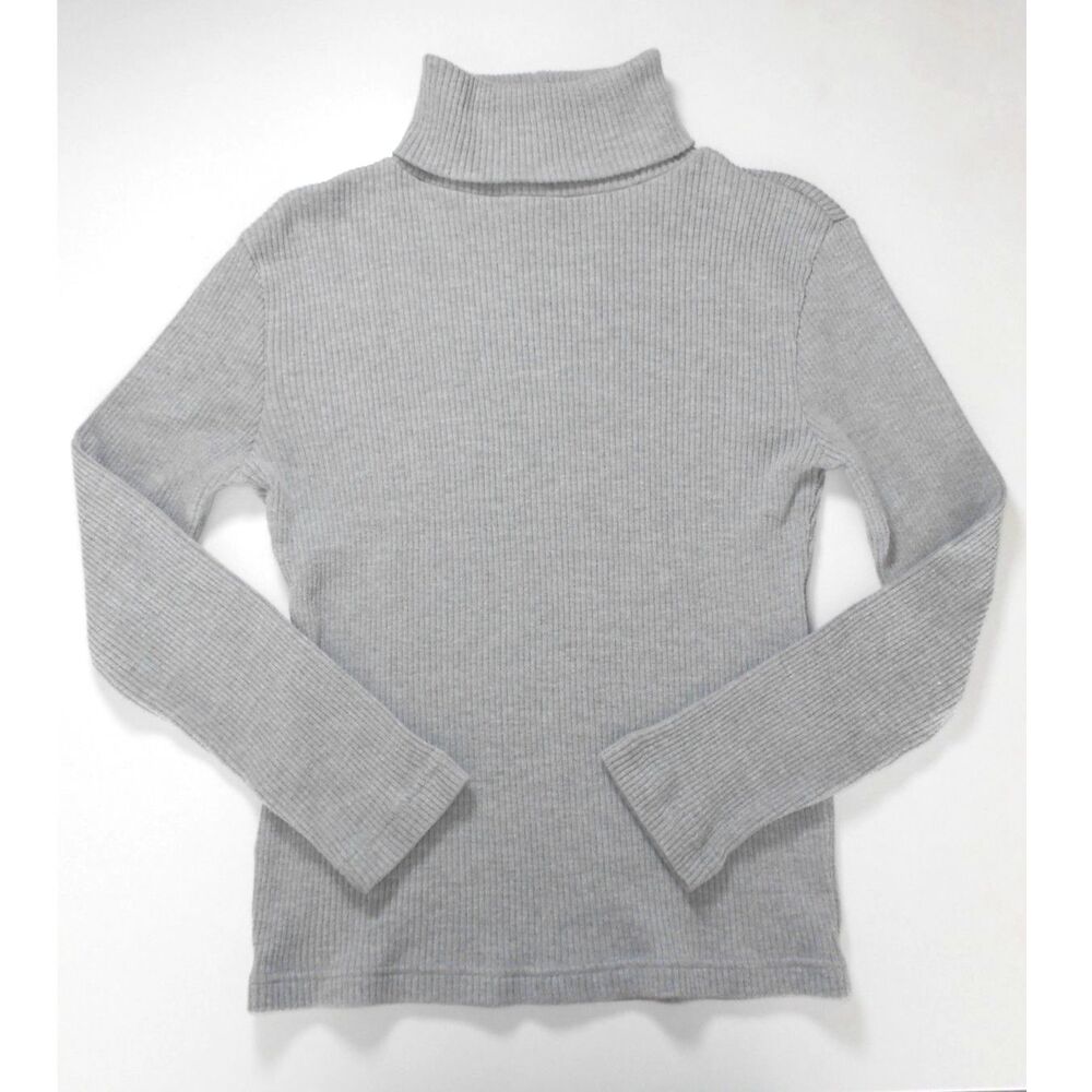 Ladies Club Gray Knit Turtleneck Ribbed Pullover Sweater Women's Size Large